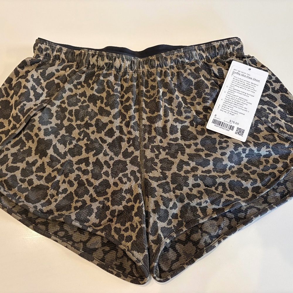 SOLD OUT — Lulu Leopard Swiftly Shorts 3”